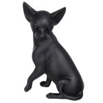 Figurine Chihuahua en résine noire 24 cm