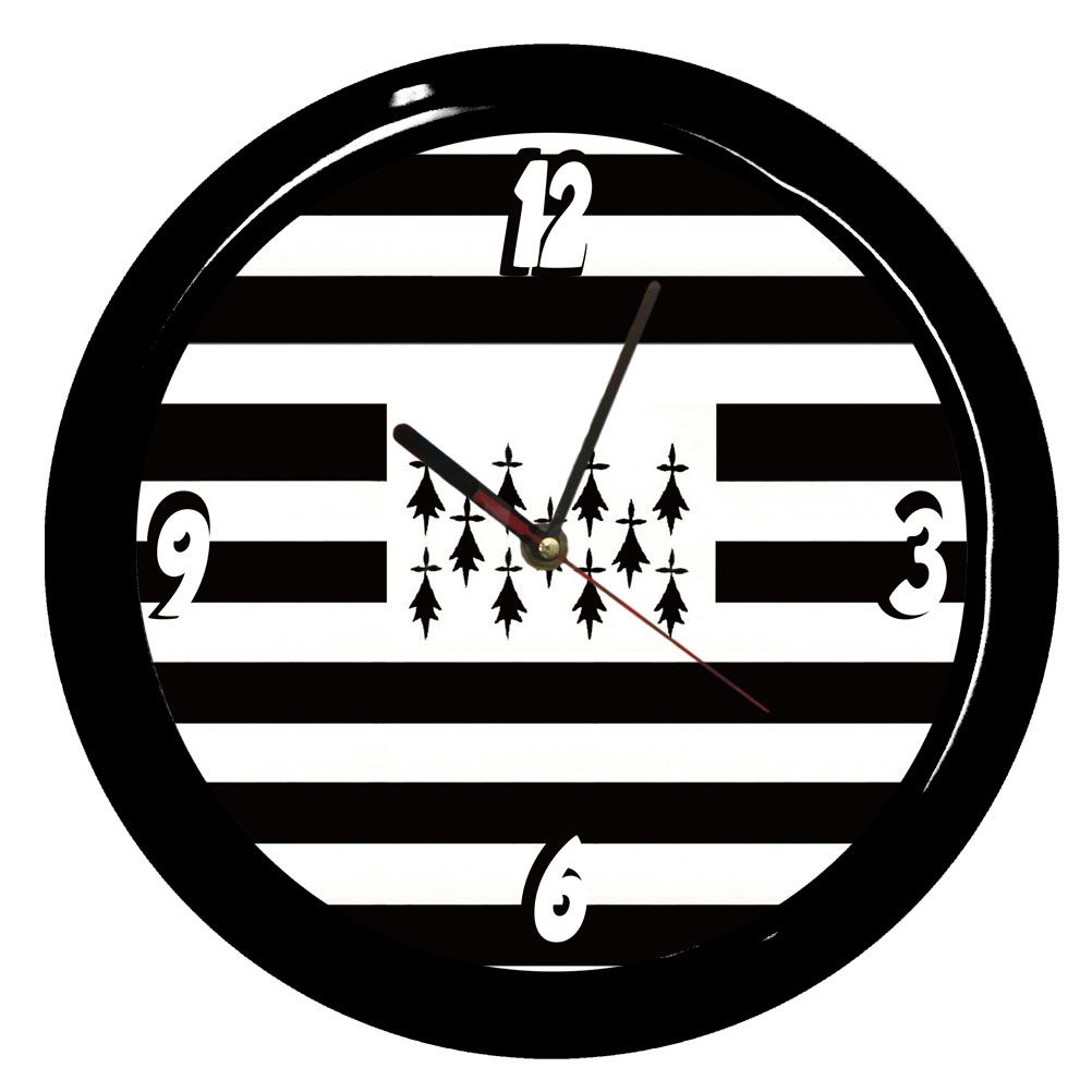 Horloge Drapeau Breton Gwenn ha Du  by Cbkreation