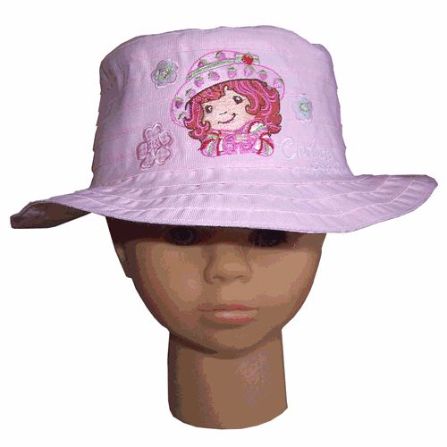 Chapeau Charlotte aux fraises brod rose 2-4 ans