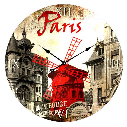 Horloge Paris Moulin rouge Verre