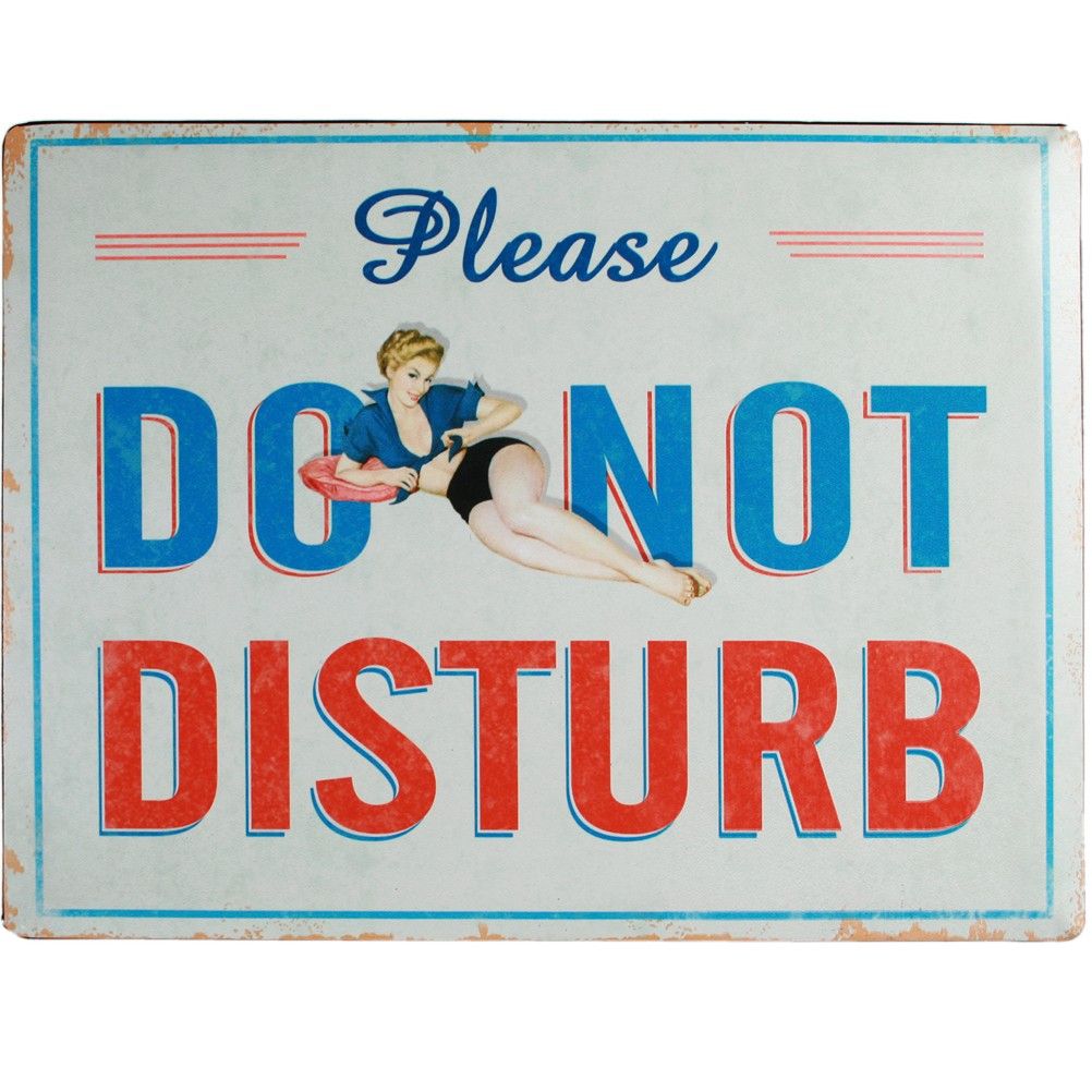 Plaque mtal Rtro Please Do not Disturb 40 x 30 cm