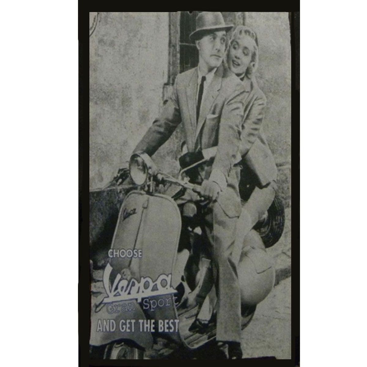 Petite Plaque mtal de collection Vespa Balade en Amoureux