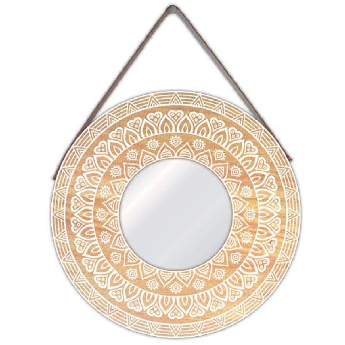 Miroir rond Mandala Coeurs  suspendre 39.5 cm