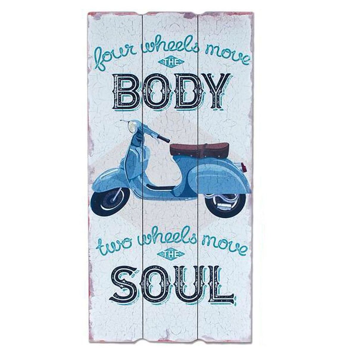 Cadre Vintage Body and Soul en bois  suspendre 60 cm