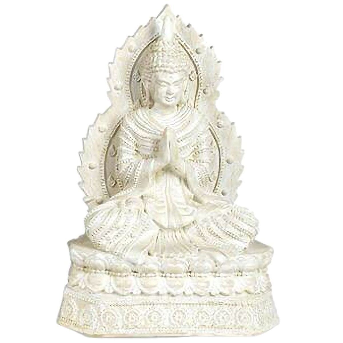 Bouddha en Polyrsine Beige 18.5 cm