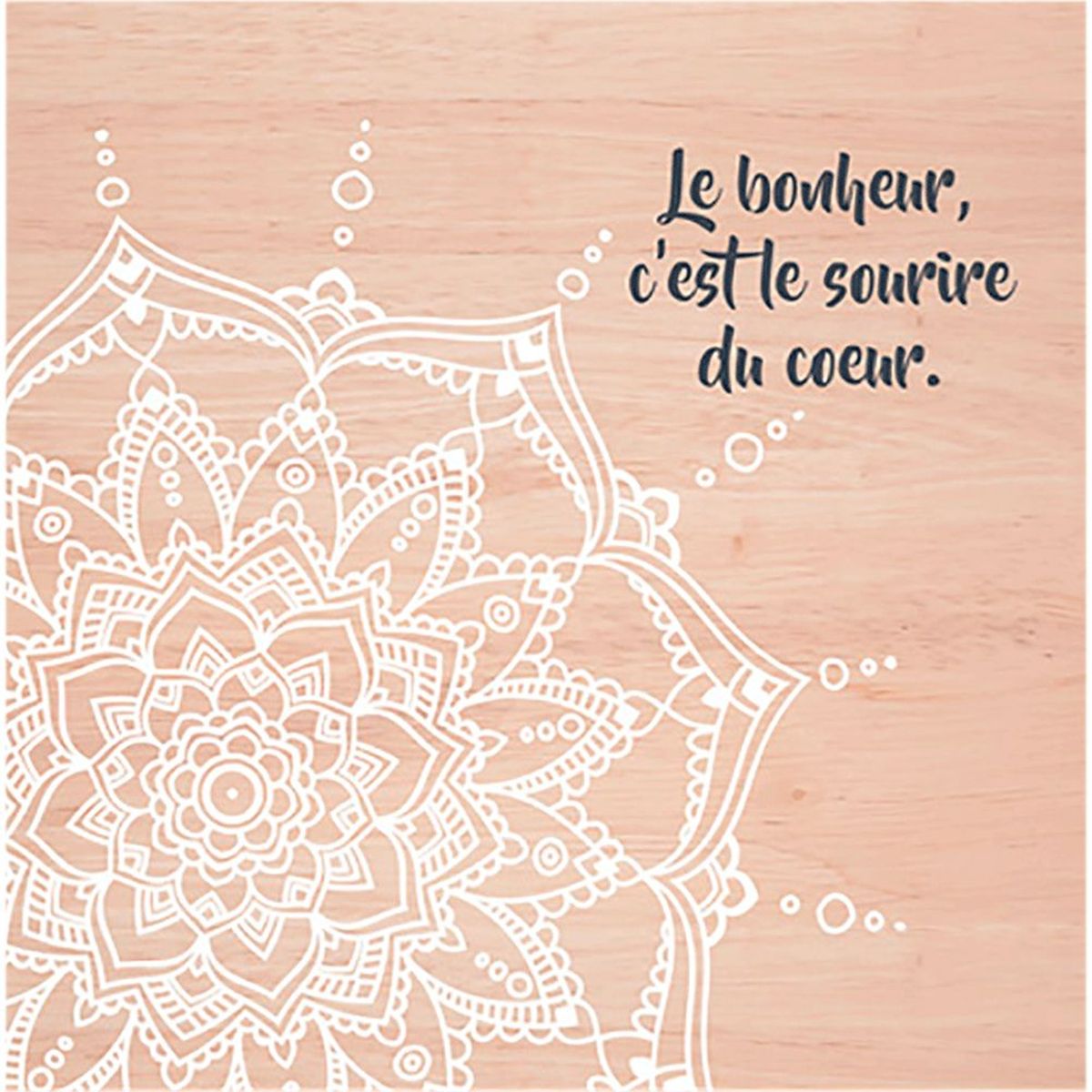 Cadre en toile Boho Indien 40 x 40 cm - Mandala - Le bonheur