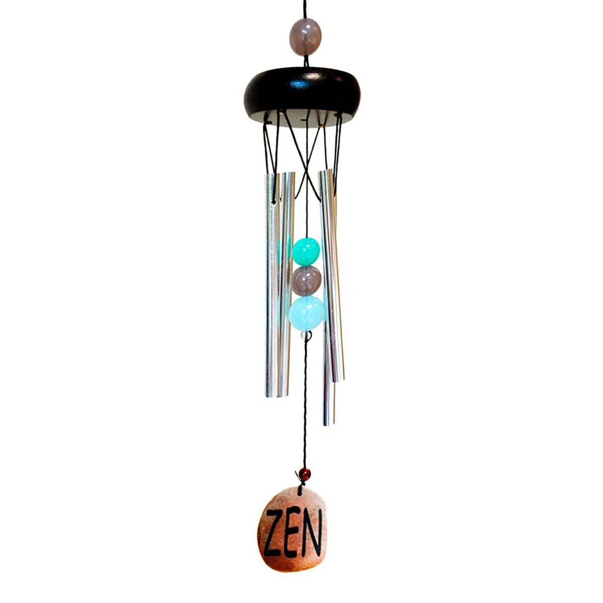 Carillon  vent Zen en bois 4 tubes 35 cm - Caillou Zen