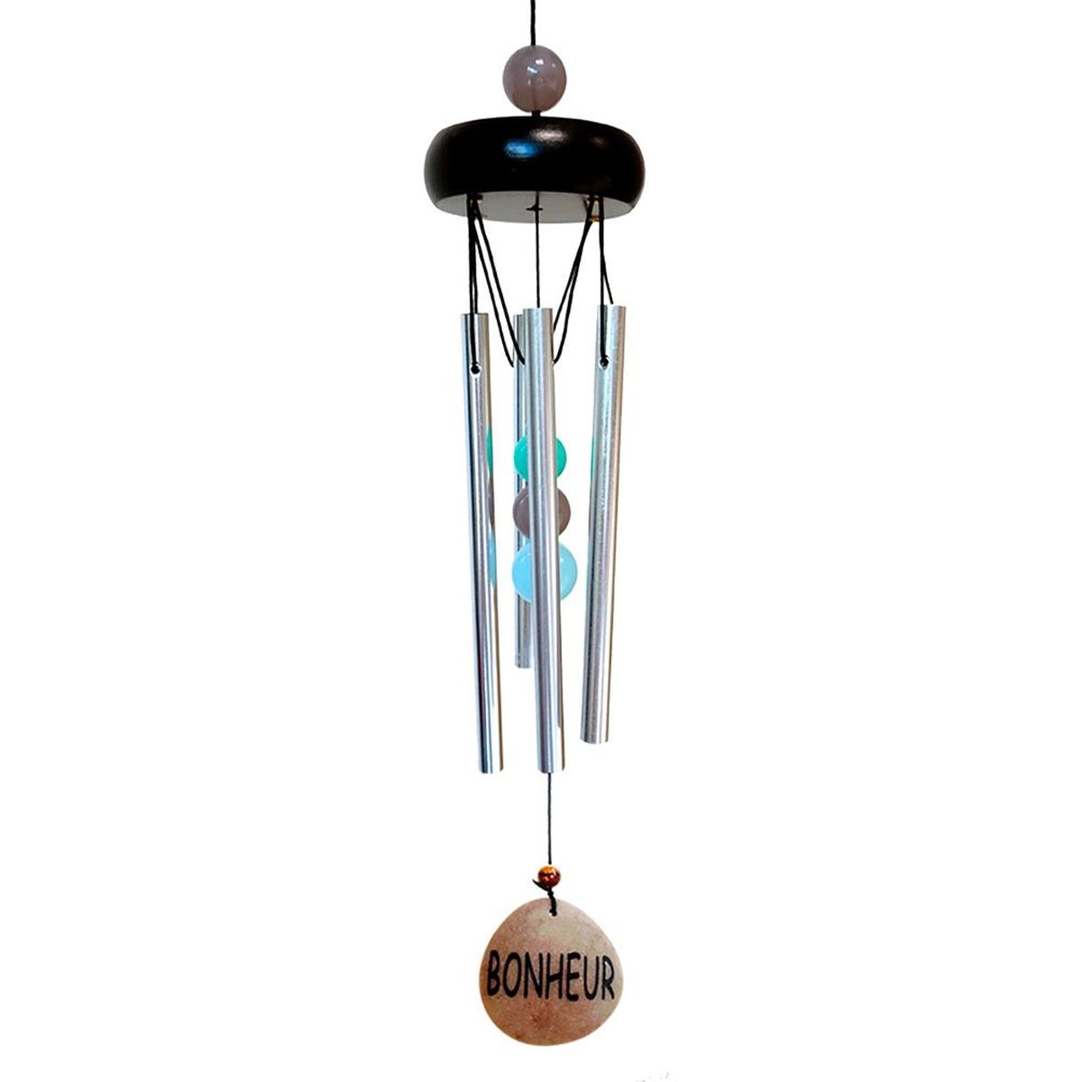 Carillon  vent Zen en bois 4 tubes 35 cm - Caillou Bonheur