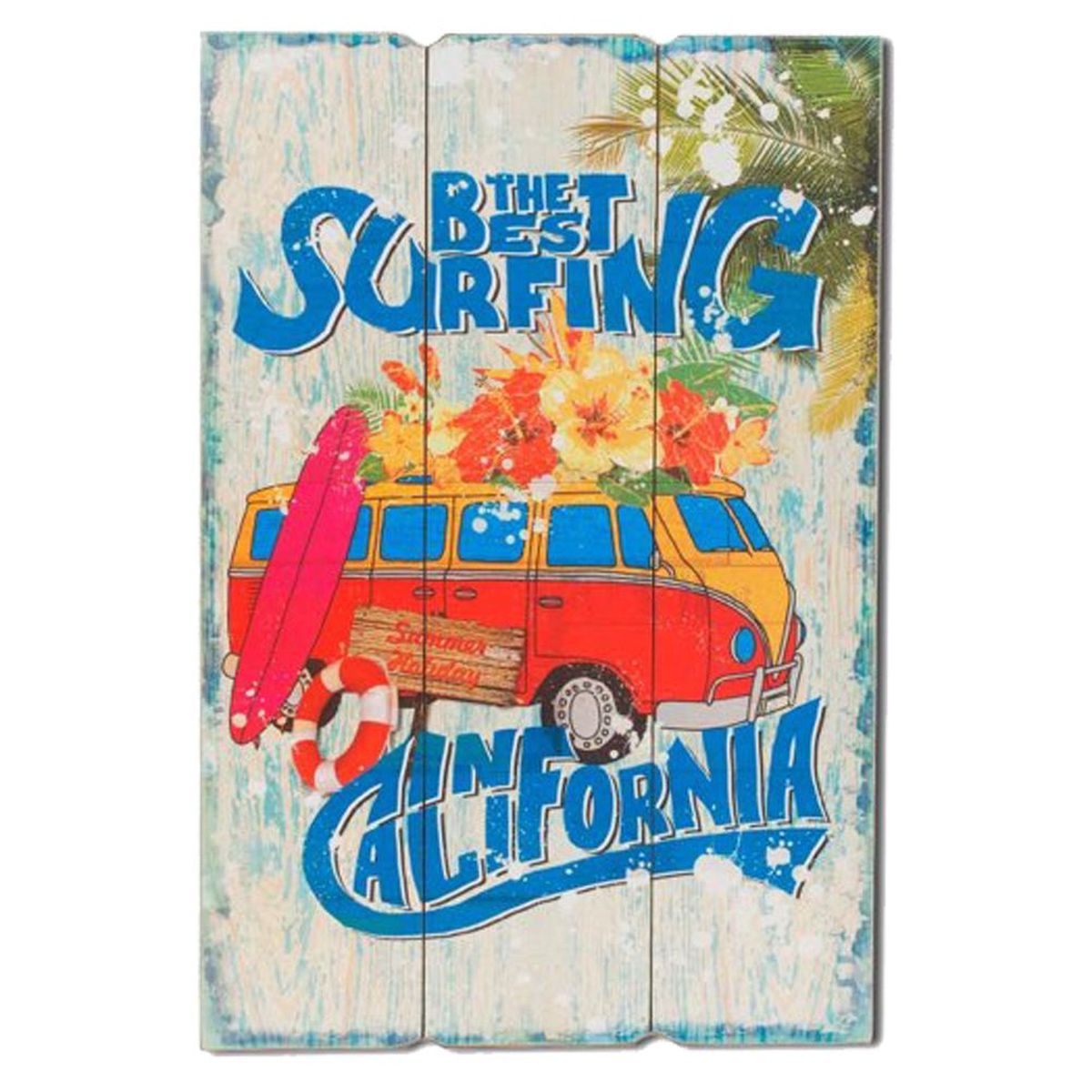 Cadre Vintage Best Surfing en bois  suspendre 60 x 40 cm