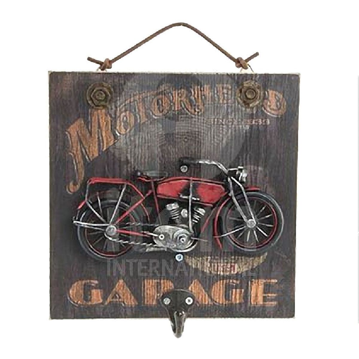 Porte manteau moto vintage rouge