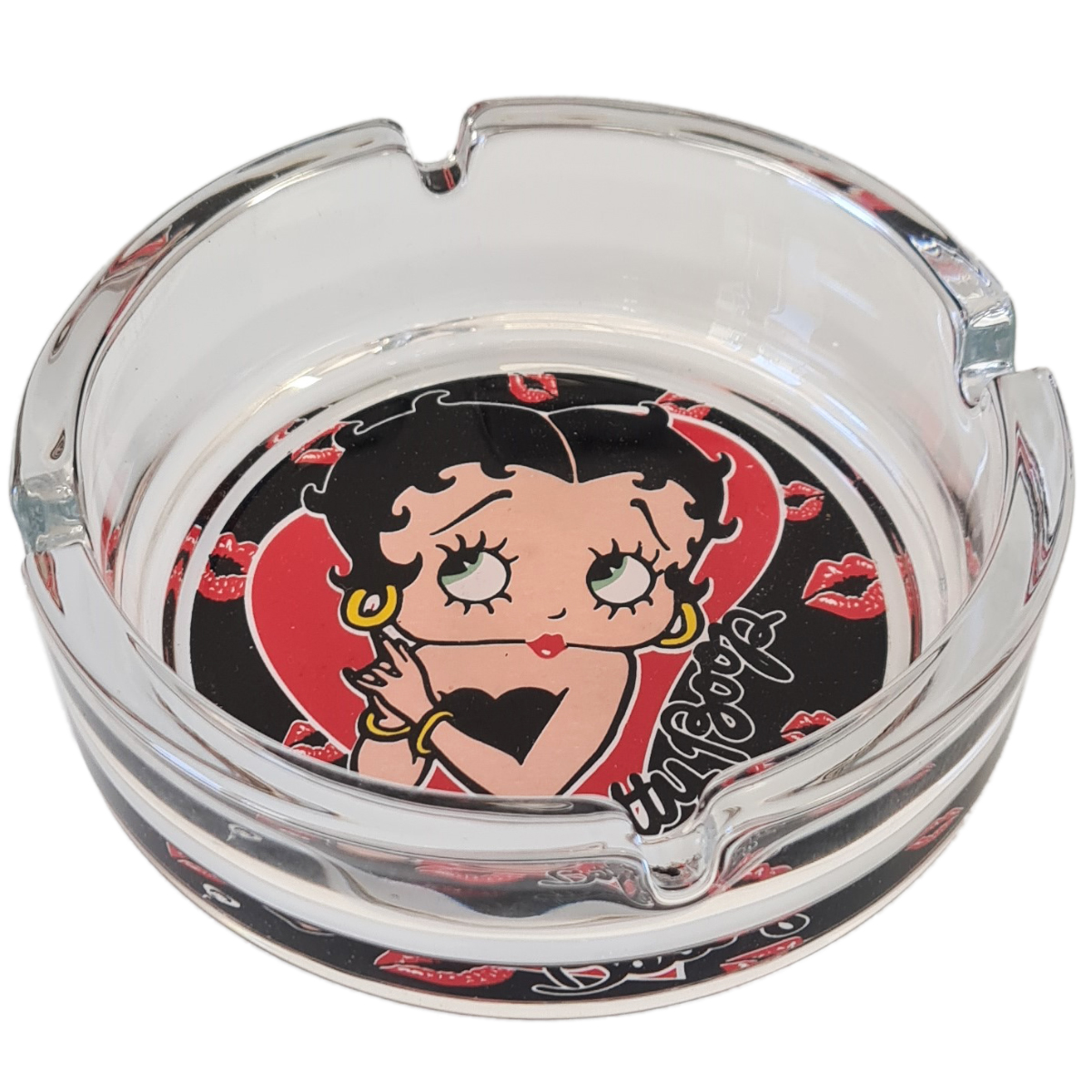 Cendrier classique en verre Betty Boop Kiss