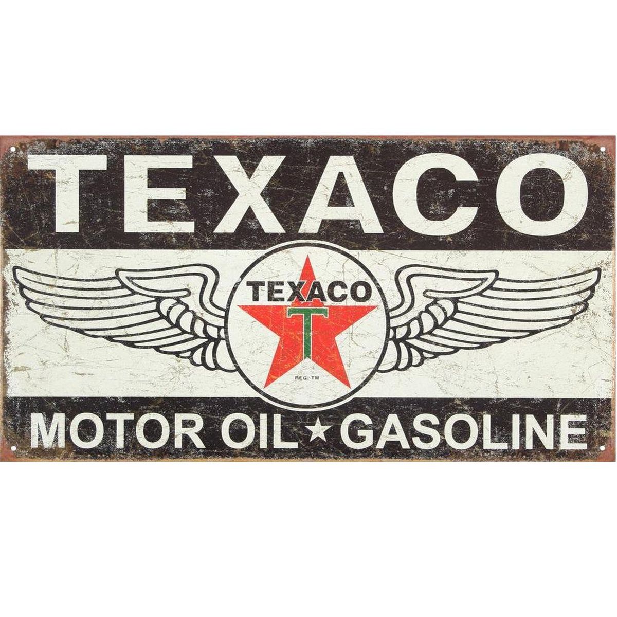 Plaque Dcorative TEXACO en mtal 40.5 x 21.5 cm