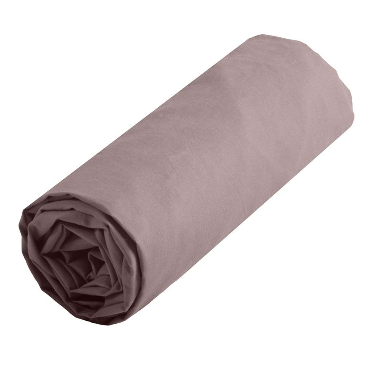 Drap housse couleur Taupe 180 x 200 cm - Alicia - 57 fils