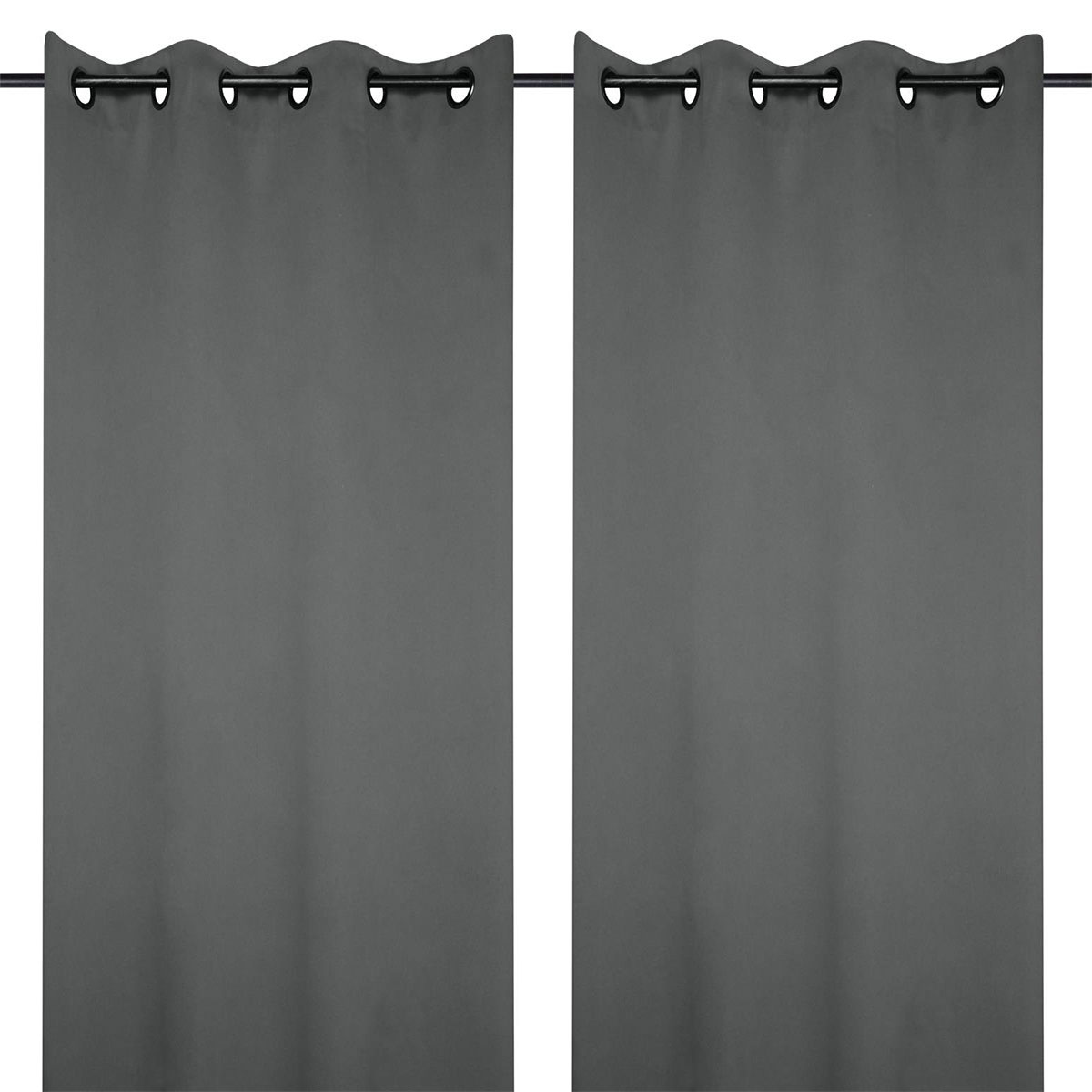 Rideau occultant Notte  oeillets Gris anthracite 140 x 280 cm