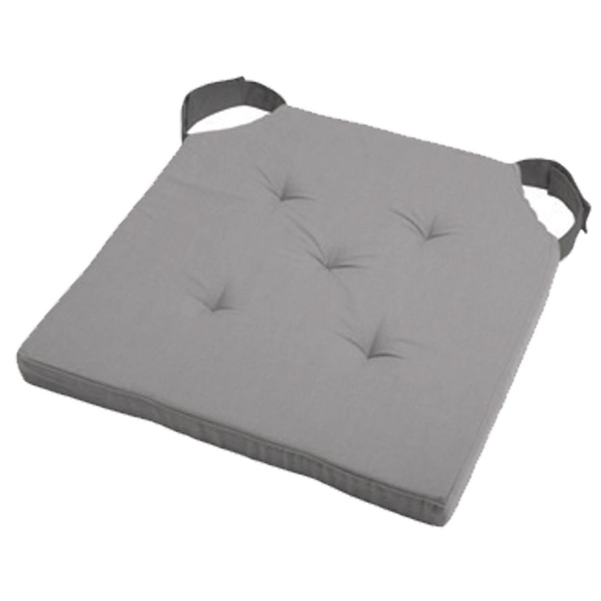 Galette de chaise rversible gris et souris en coton 38 x 38 cm