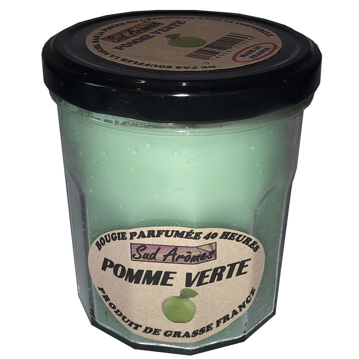 Bougie Sud Armes 40 heures Parfum de Grasse - Pomme verte