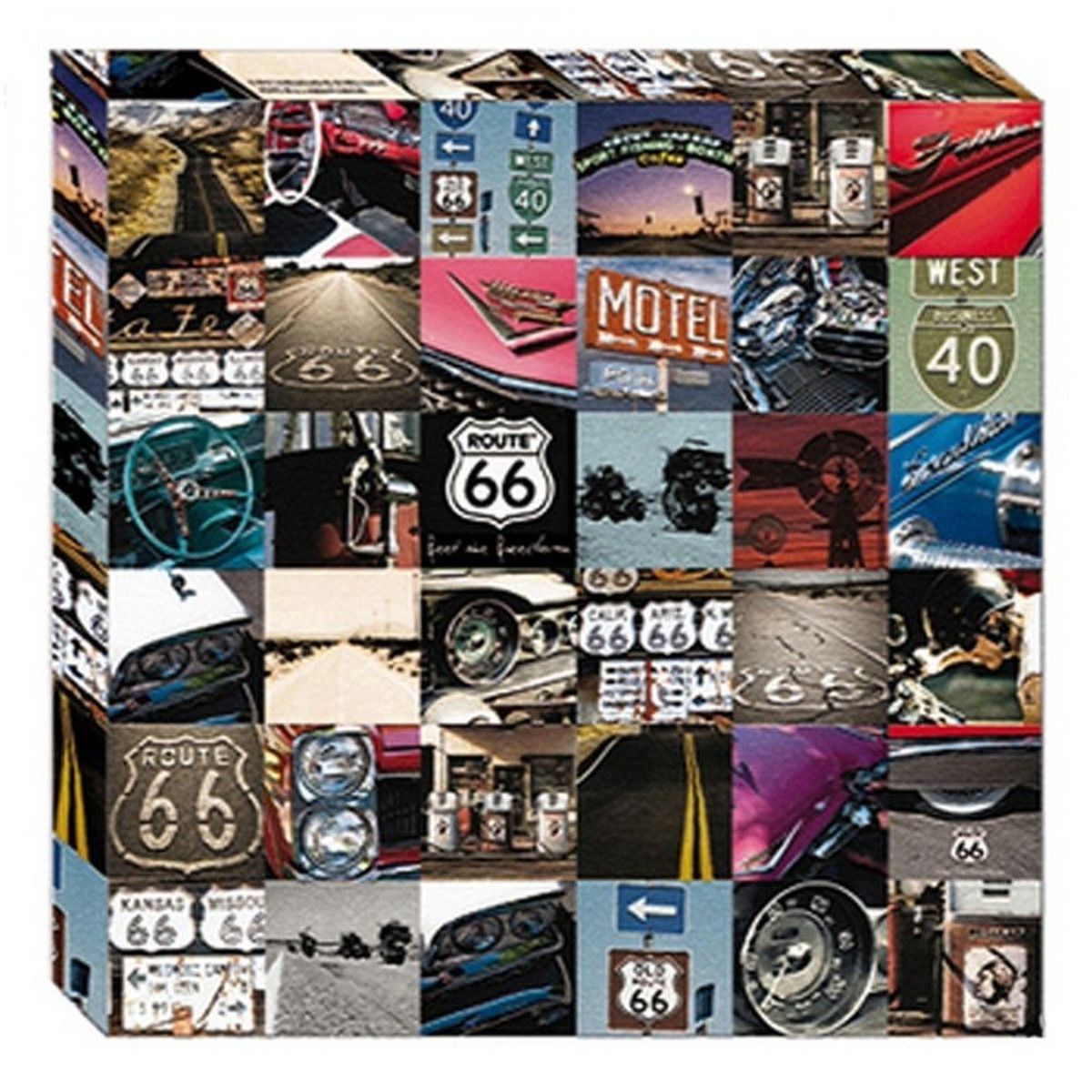 Cadre Route 66 en toile canvas 50 x 50 cm