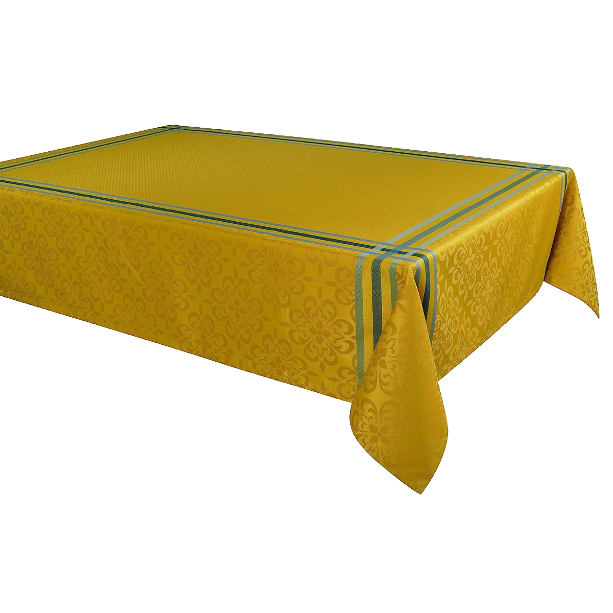 Nappe Jacquard enduite Bilbao couleur curry 150 x 300 cm