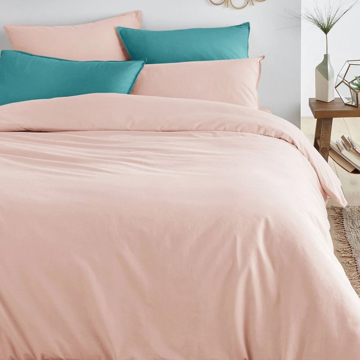 Housse de Couette 80 fils Coton percale 140 x 200 cm - Blush