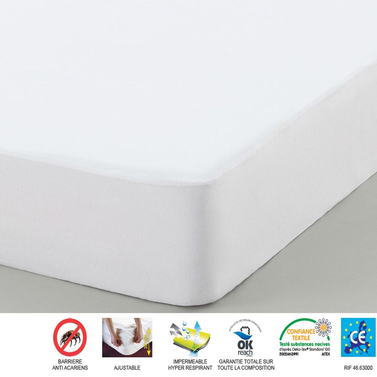 Protge matelas Impermable respirant - Alse 160 x 200 x 30 cm