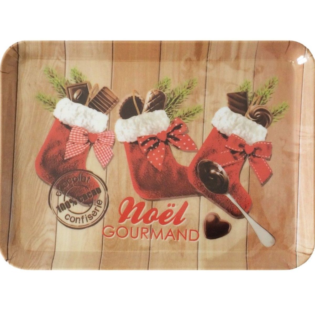 Petit plateau Noel Gourmand 23.5 x 17.5 cm