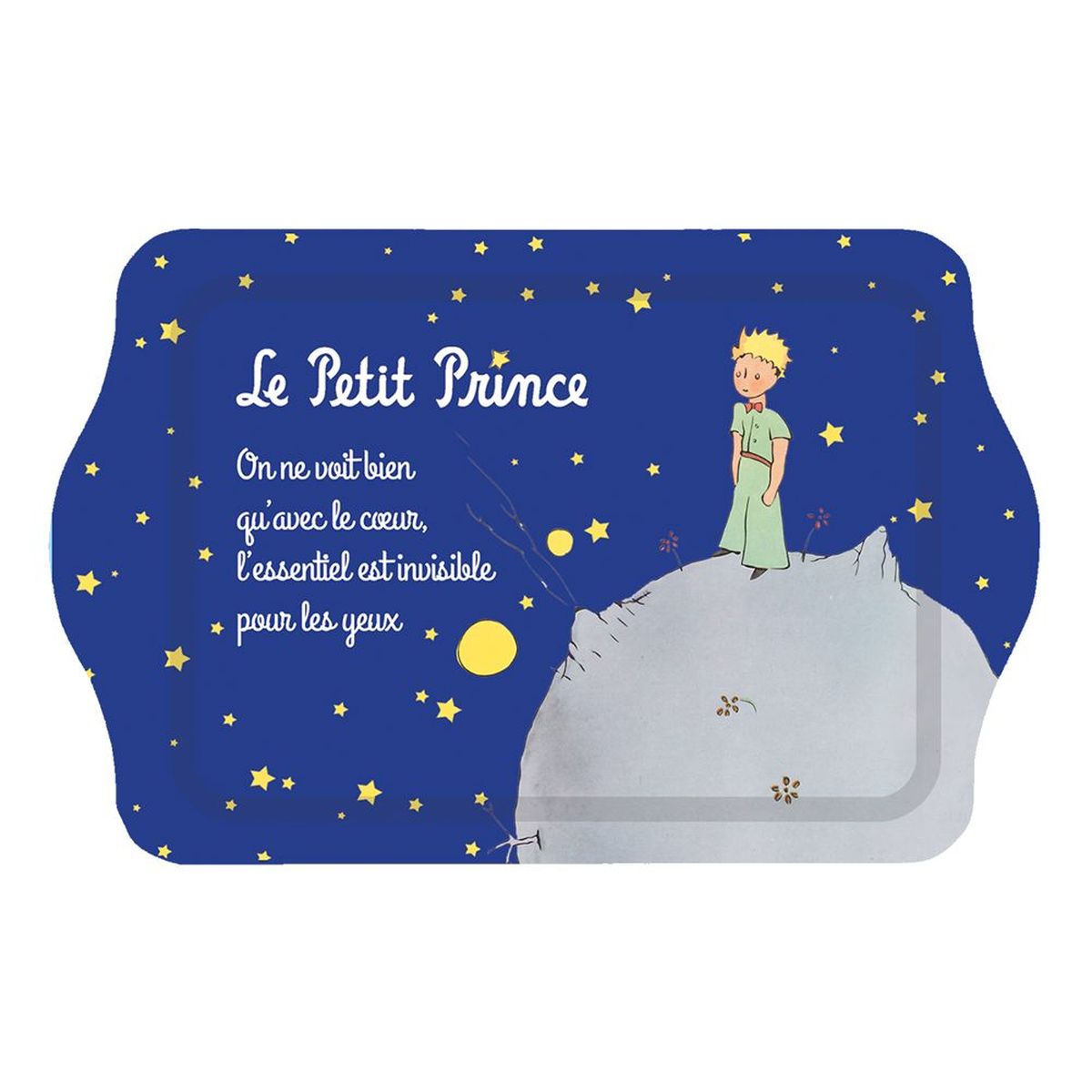 Mini plateau Le Petit Prince de St Exupry bleu fonc 20 x 14 cm