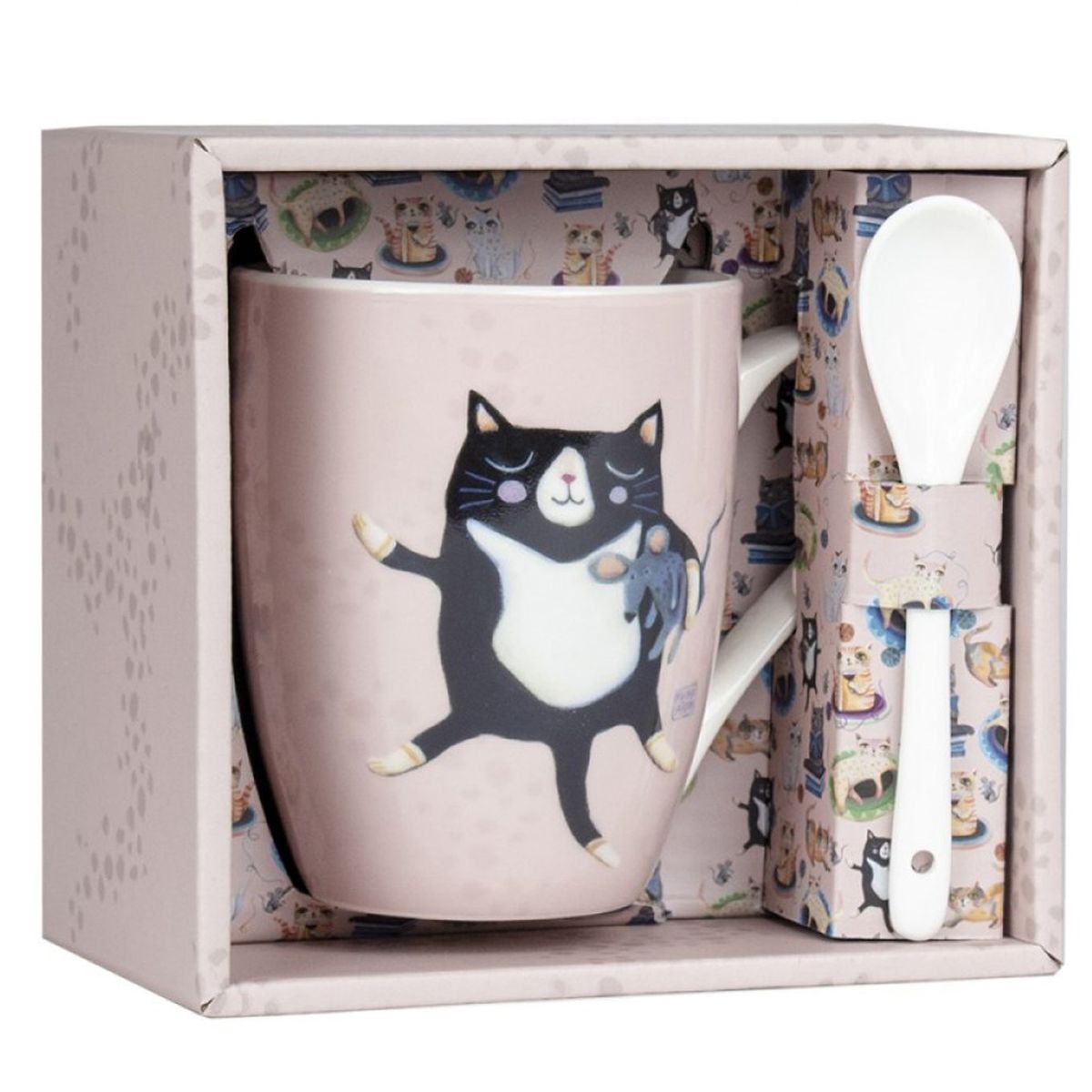 Mug avec sa cuillre Allen Desings - Crasy Cat