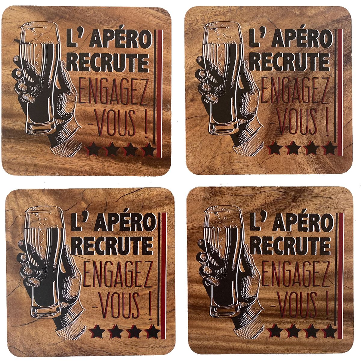 4 Dessous de verre - L'Apro recrute - En boite cadeau