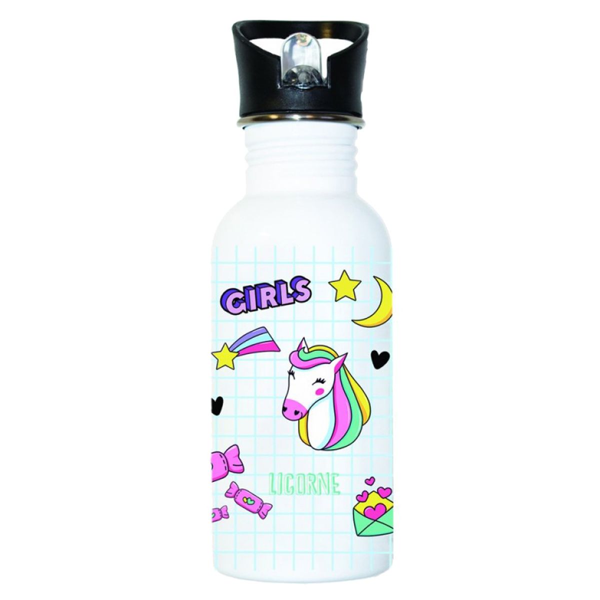 Gourde Sport Licorne Girly - 500 ml - Imprime en France