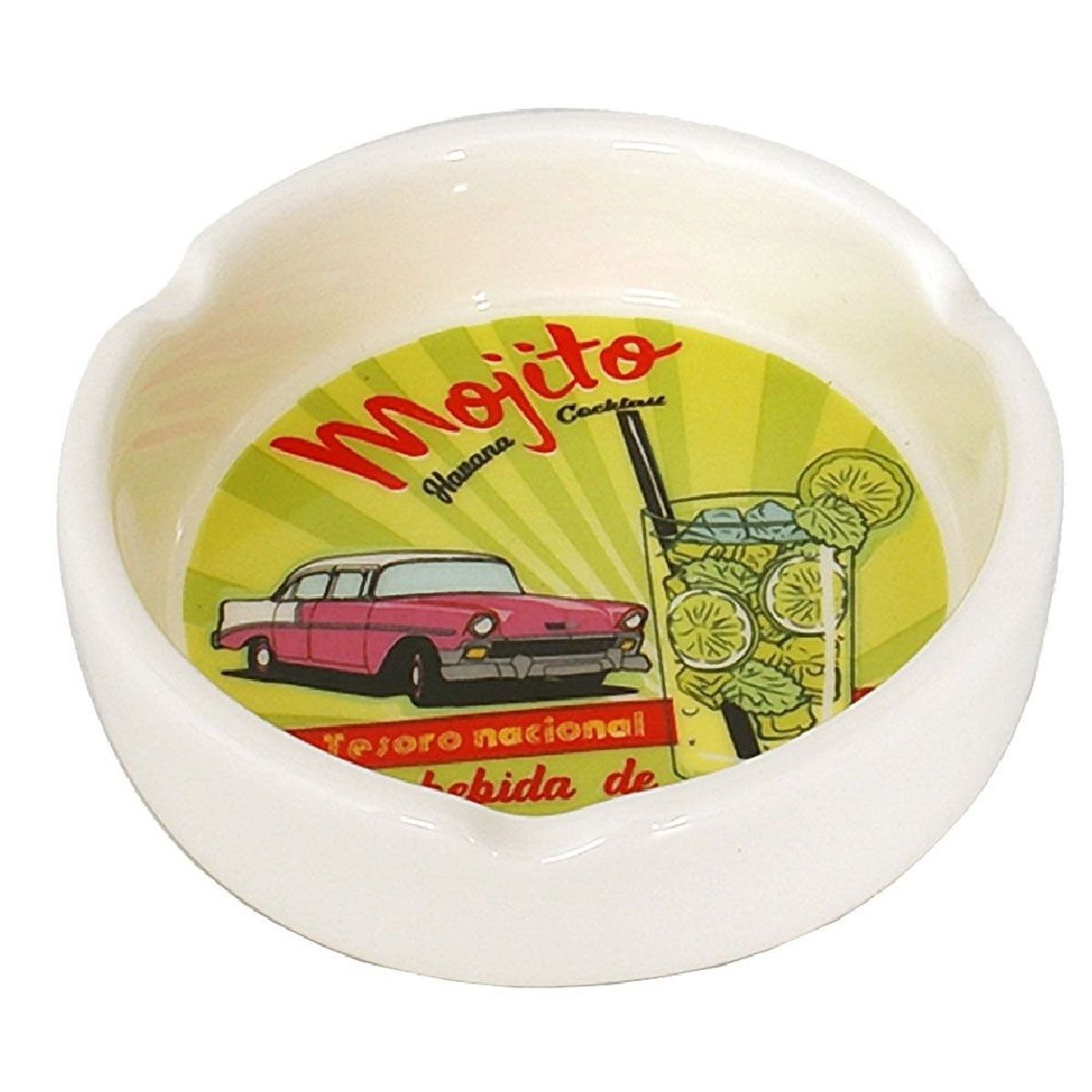 Cendrier rond en cramique 10 cm - Havana Mijito