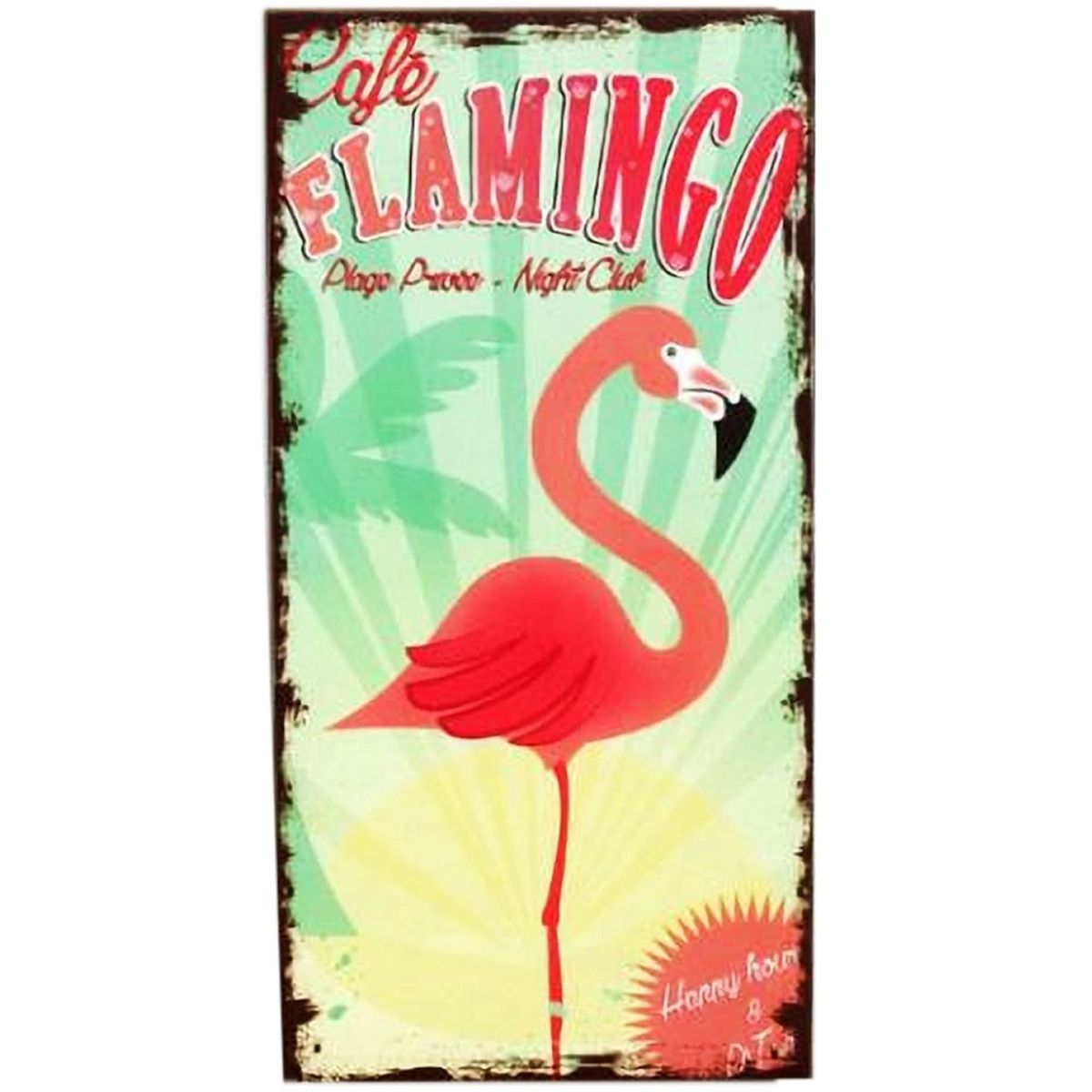 Plaque de dcoration murale Flamant Rose