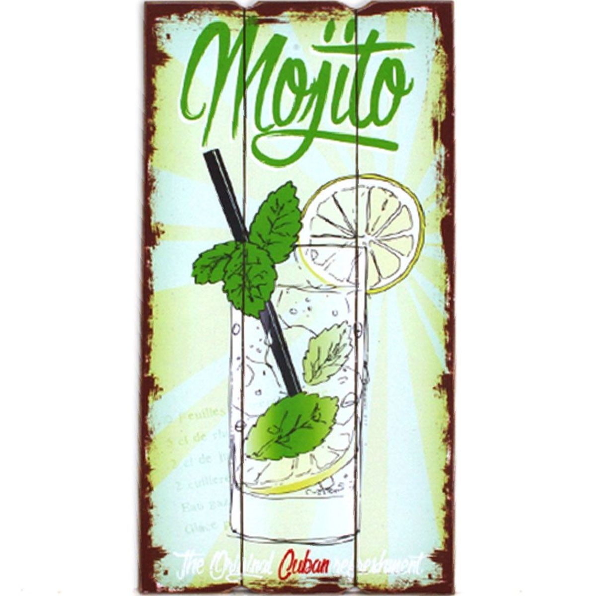 Cadre Mojito en bois  suspendre 24 x 48 cm