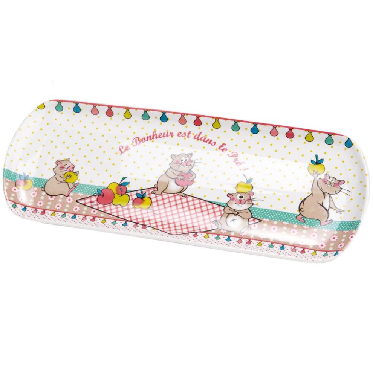 Plat  Cake Le bonheur est dans le pr 36 x 13.5 cm