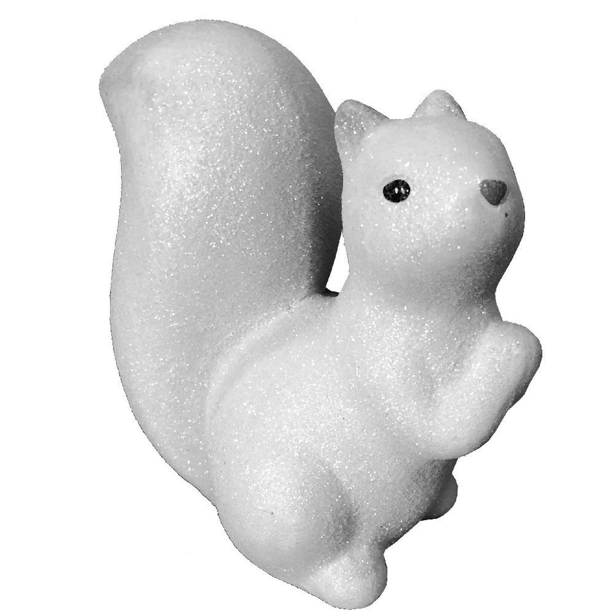 Figurine cureuil  paillette en cramique Blanche