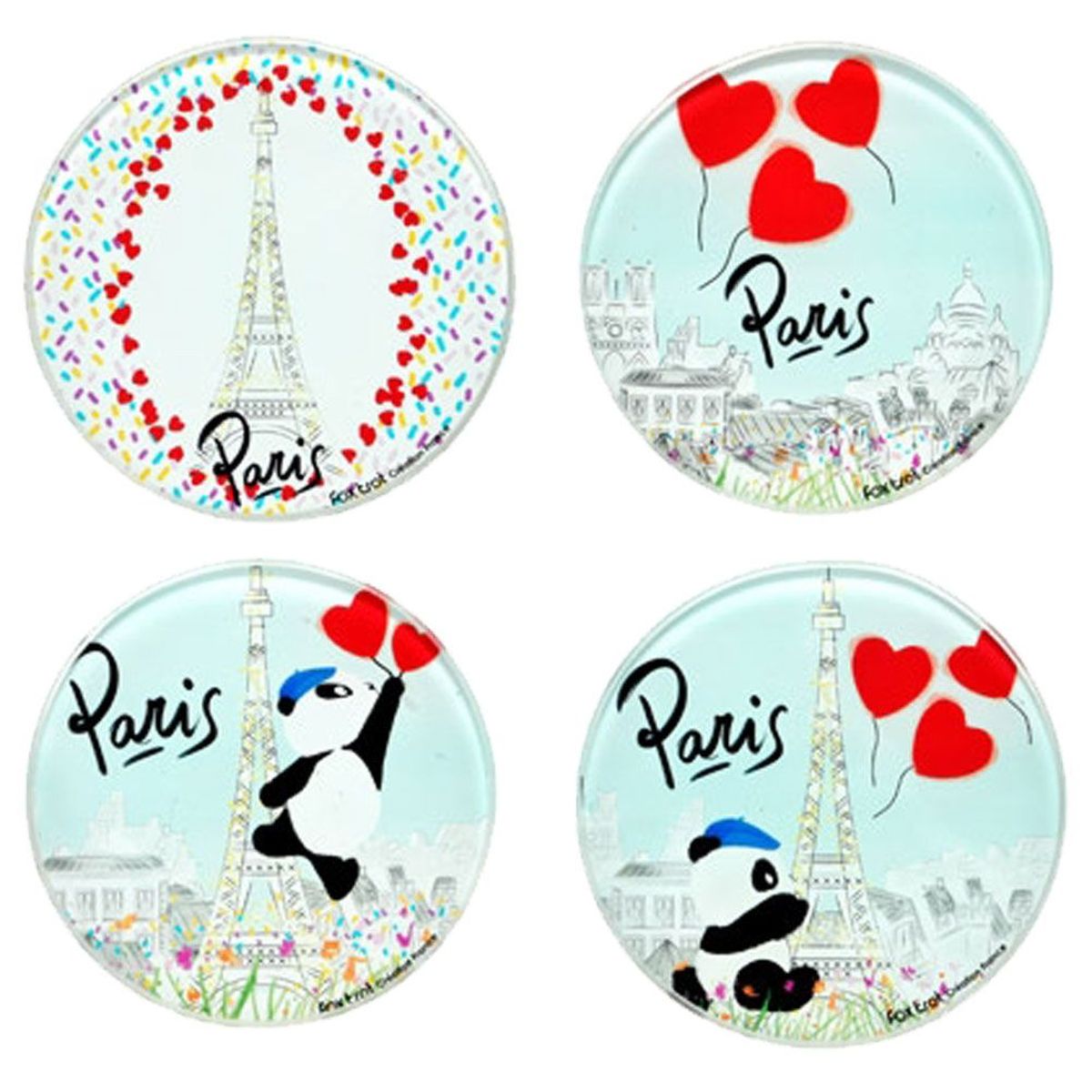 Dessous de verres Panda Paris - set de 4