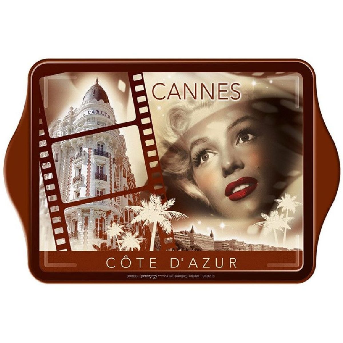 Mini plateau Cannes Marylin en mtal 18 x 14 cm