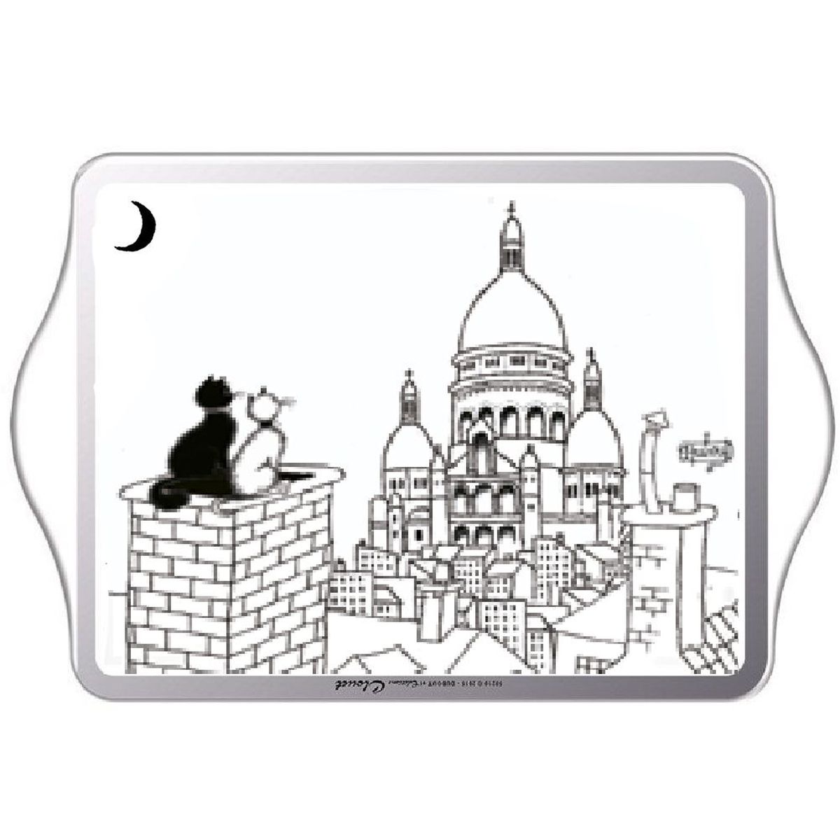 Mini plateau Les Chats de Dubout Paris sacr Coeur en mtal