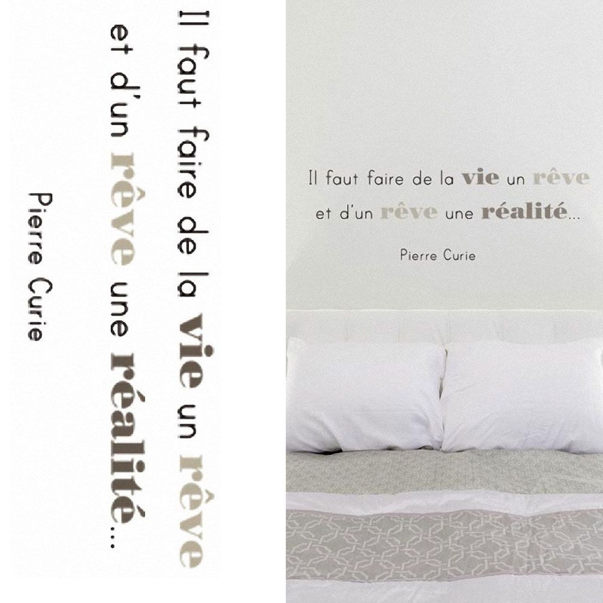 Stickers Il faut faire de la vie un rve - planche 20 x 70 cm