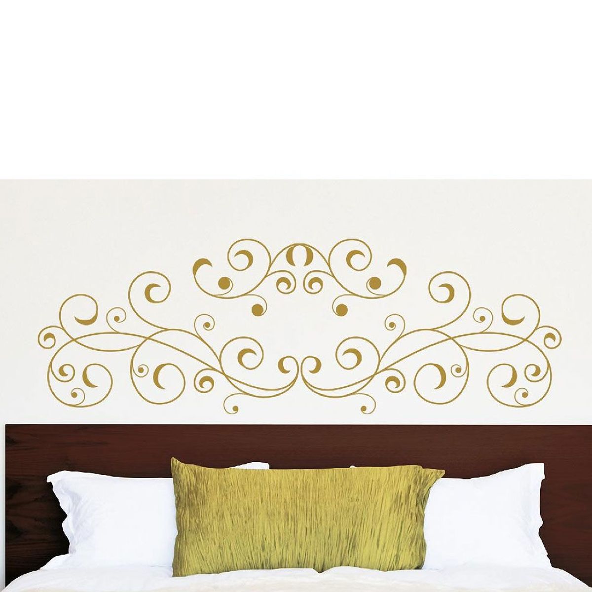 Sticker mural tte de lit Ondes d'Or 155 x 68 cm