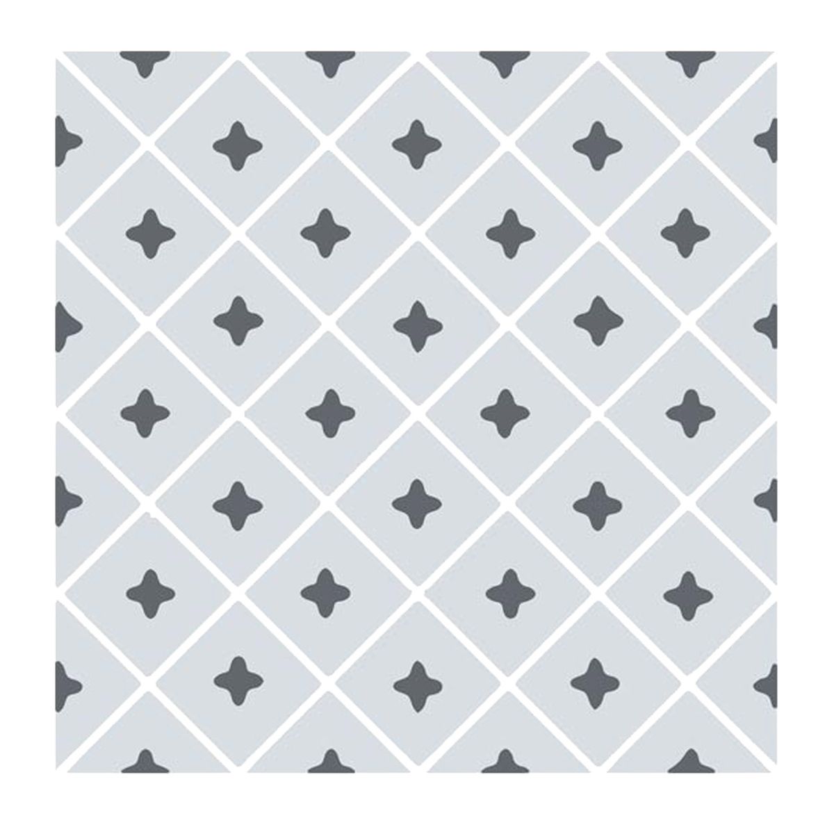 Stickers carreaux de ciment 15 x 15 cm - par 6 - Gris