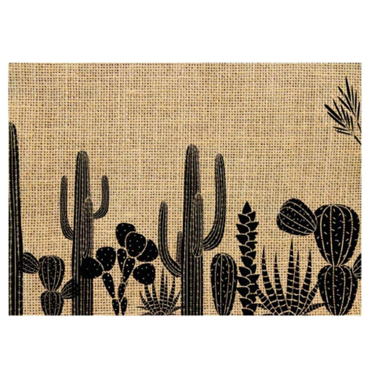 Set de table Ethnique - en toile de jute - Cactus