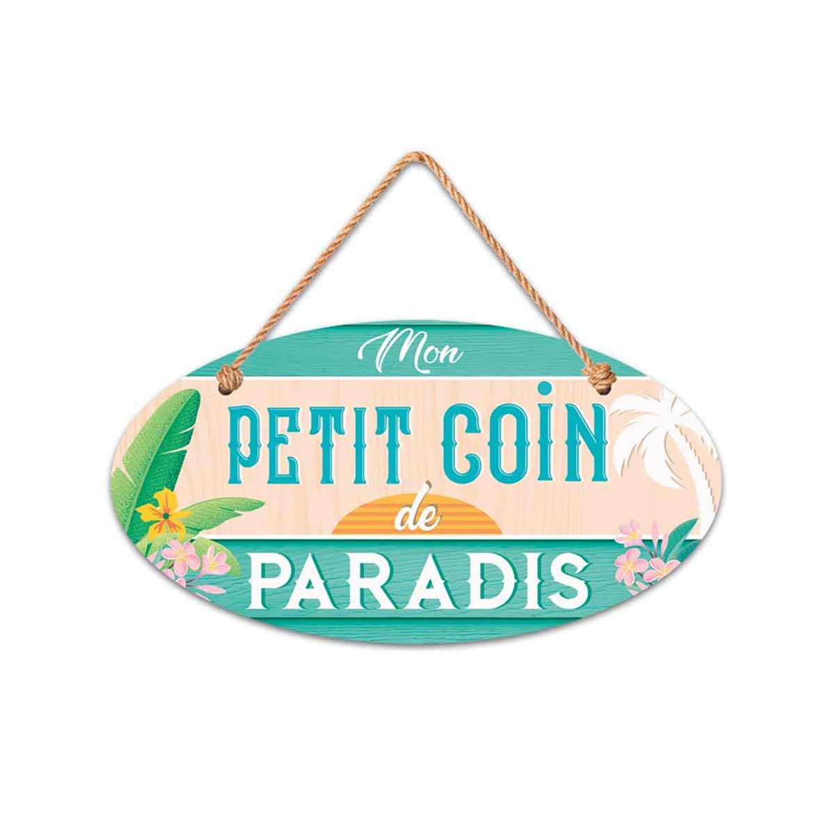 Plaque de porte pour toilettes - Coin de Paradis