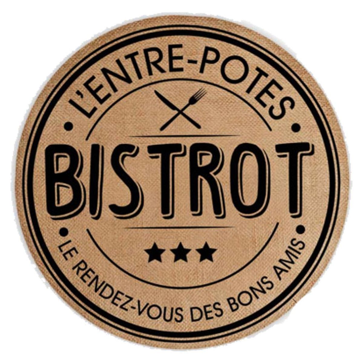 Set de table rond en toile de jute - Bistrot