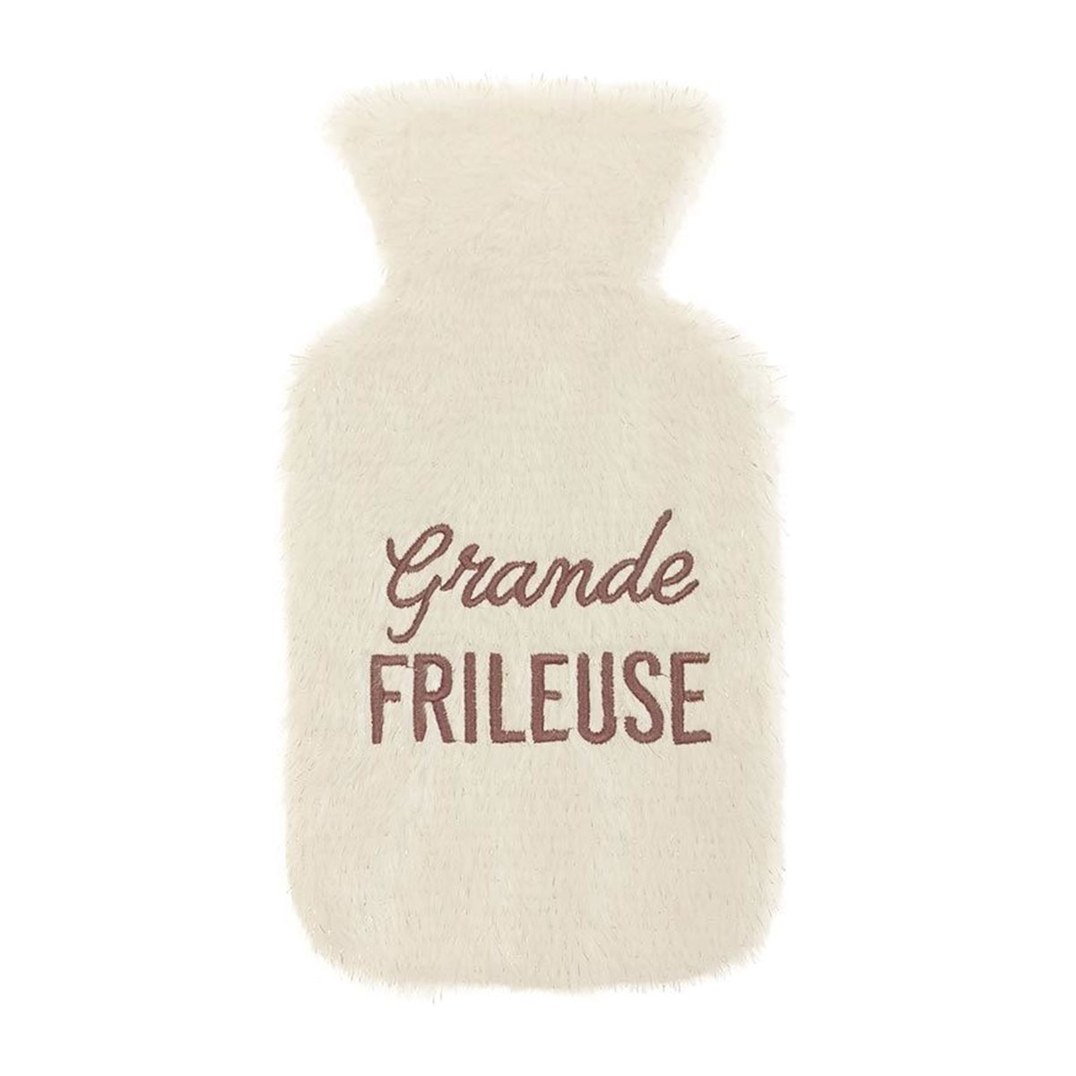 Bouillotte fourrure crue paillete - grande frileuse