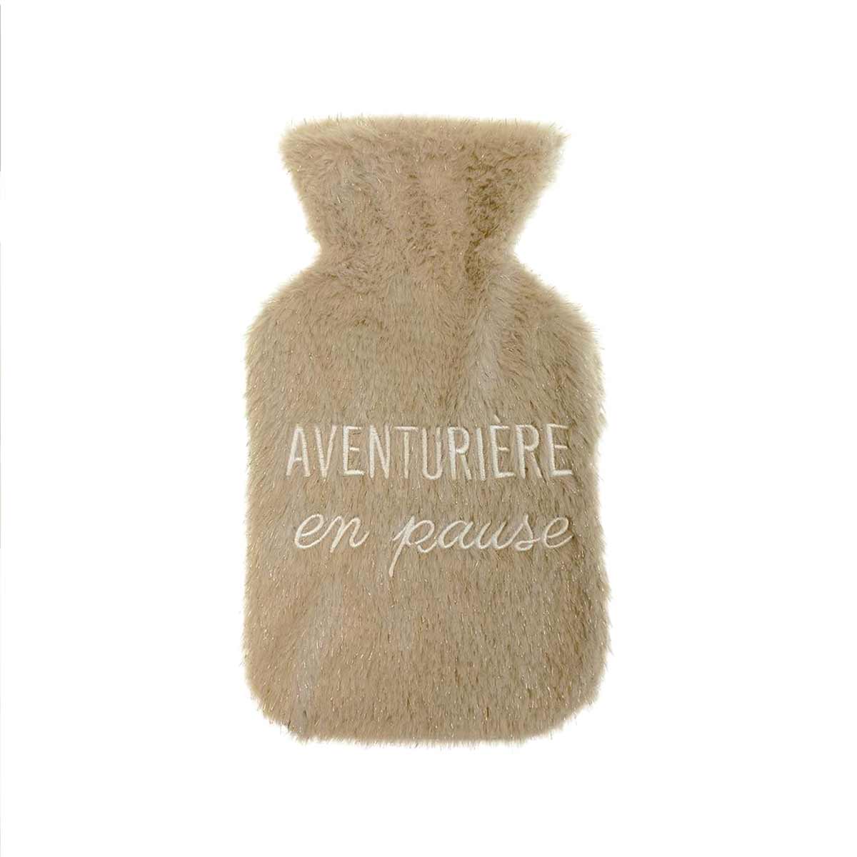 Bouillotte fourrure beige paillete - Aventurire en pause