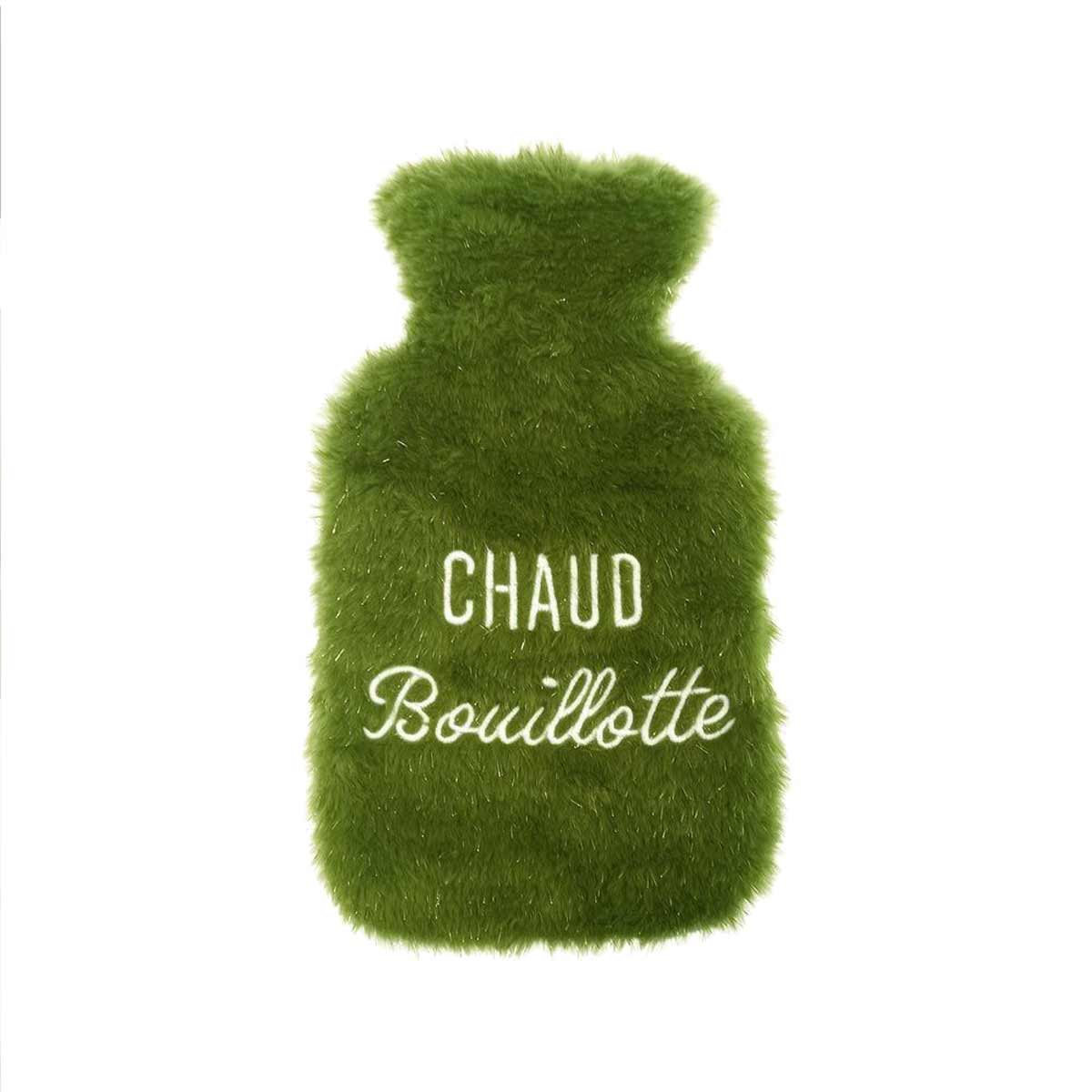 Bouillotte fourrure vert paillet - Chaud bouillotte