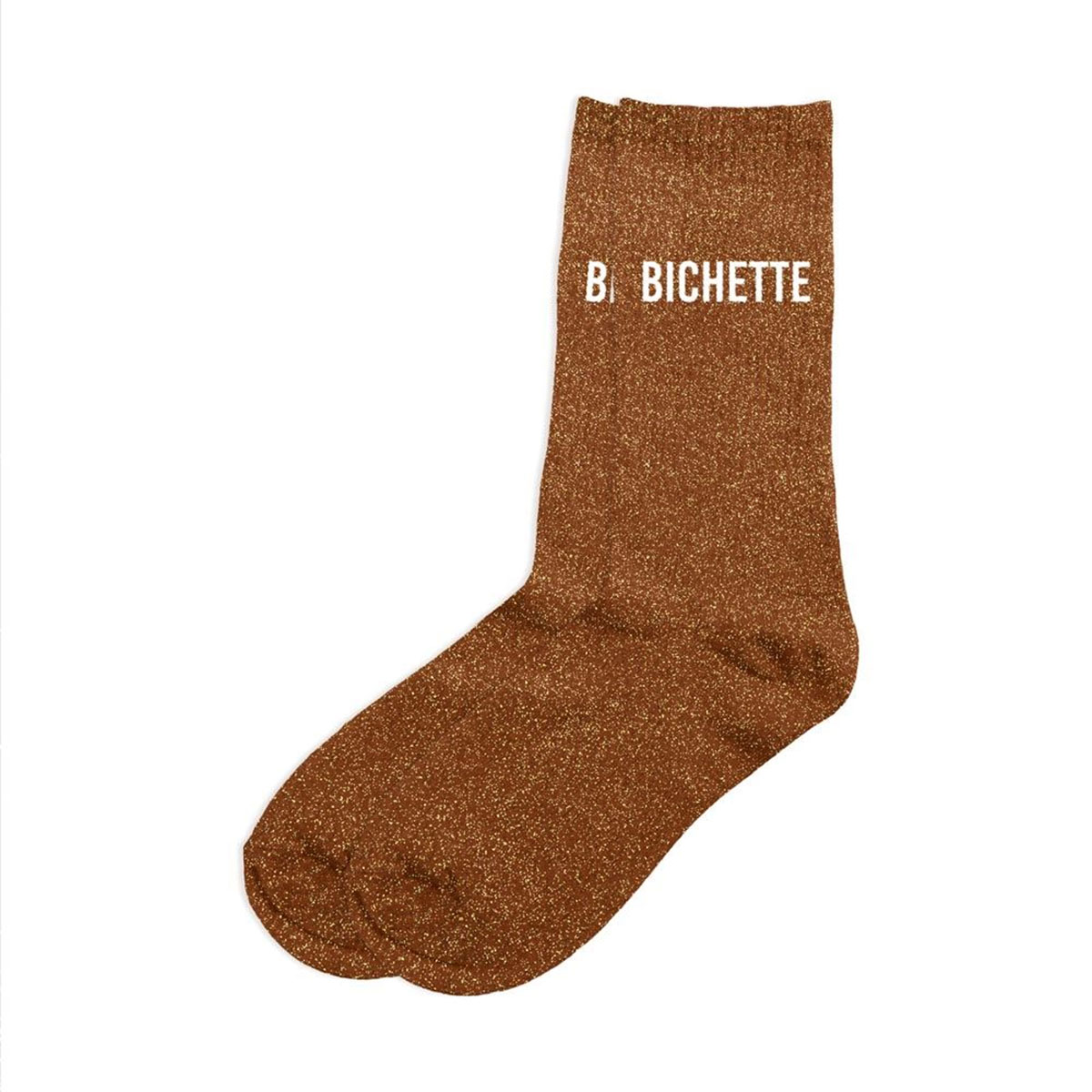 Paire de chaussettes Paillettes Bichette  marron