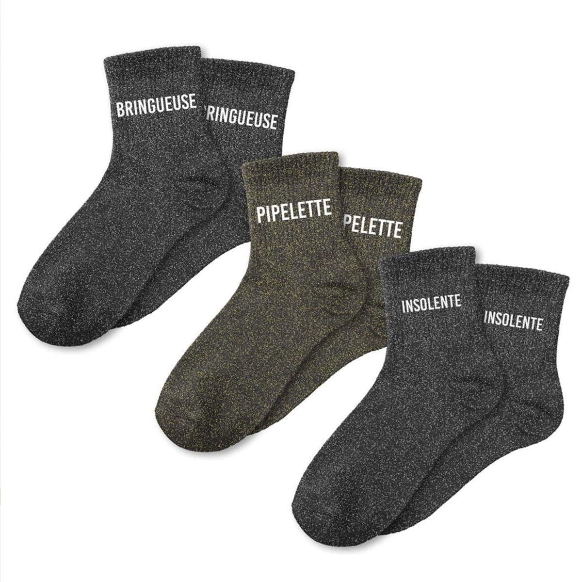 Coffret de 3 Paires de Chaussettes  Paillettes