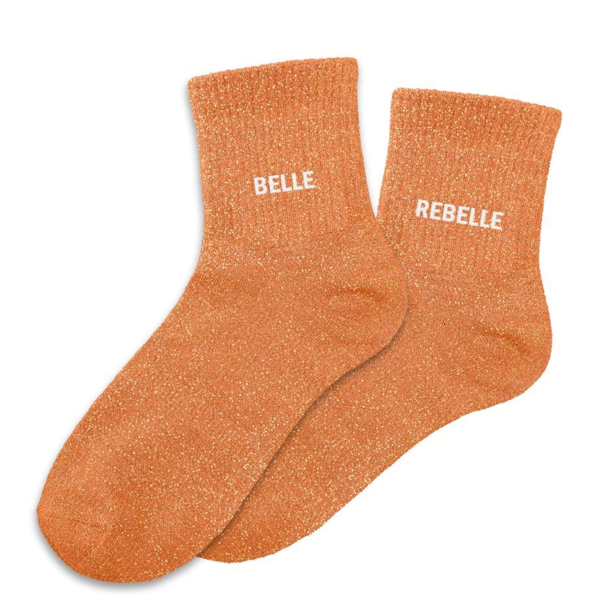 Paire de Chaussettes Pailletes Orange Belle Rebelle