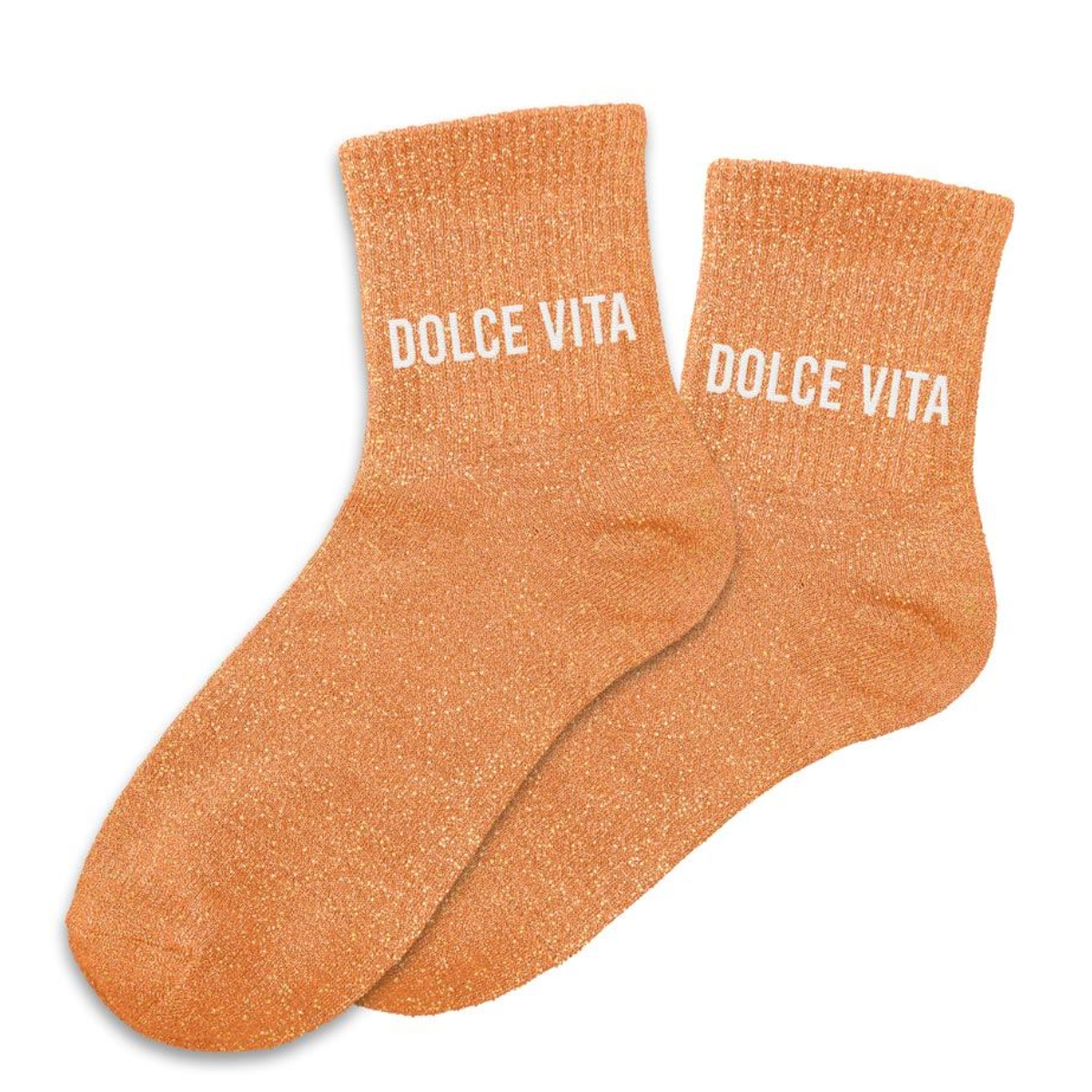 Paire de Chaussettes Pailletes Orange Dolce Vita